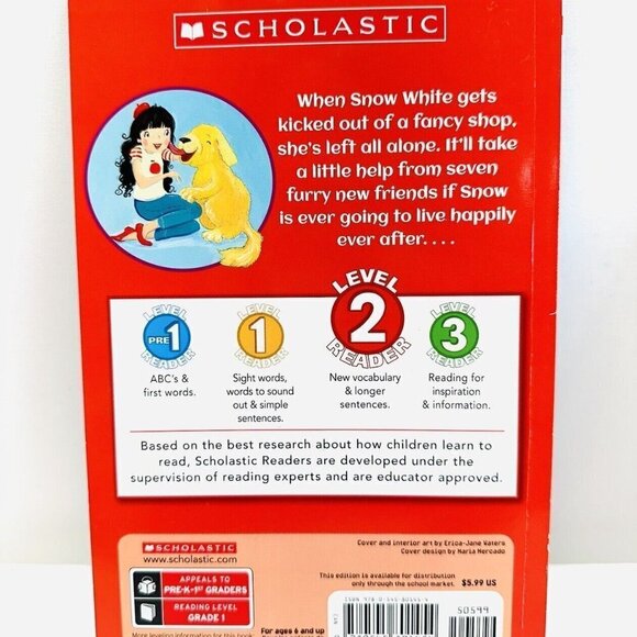 SNOW WHITE AND THE SEVEN DOGS Paperback Book Level 2 Reader by Cari Meister New - Picture 2 of 2